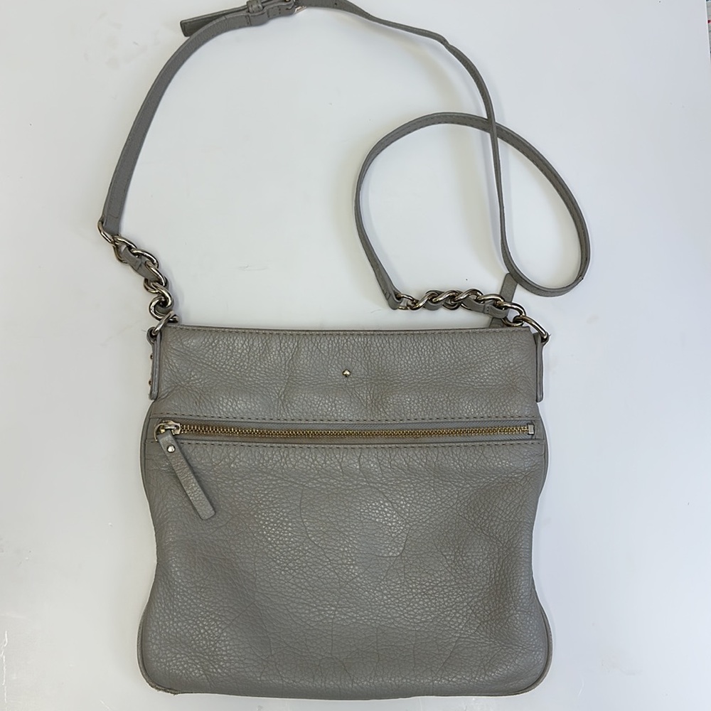 Kate Spade Cobble Hill Ellen gray soft buttery pebbled leather crossbody